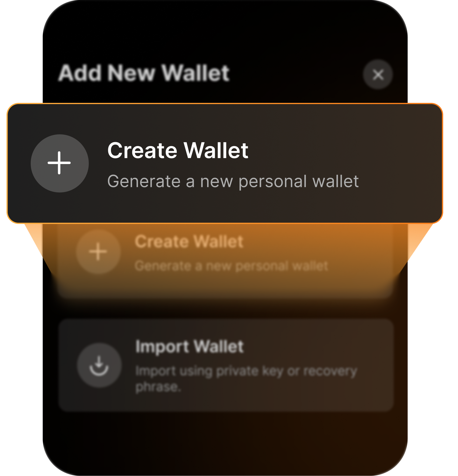 Create or import wallet